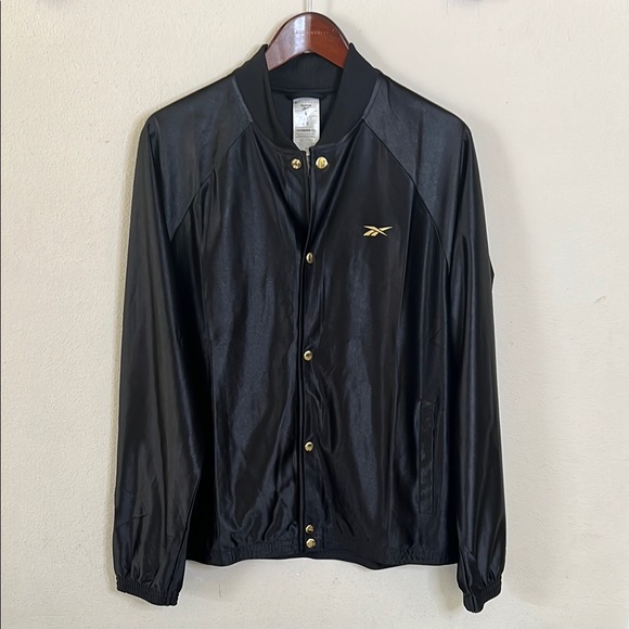 Reebok Other - Reebok Black Gold Snap Jacket Track Basketball Sporty Mens Size Large